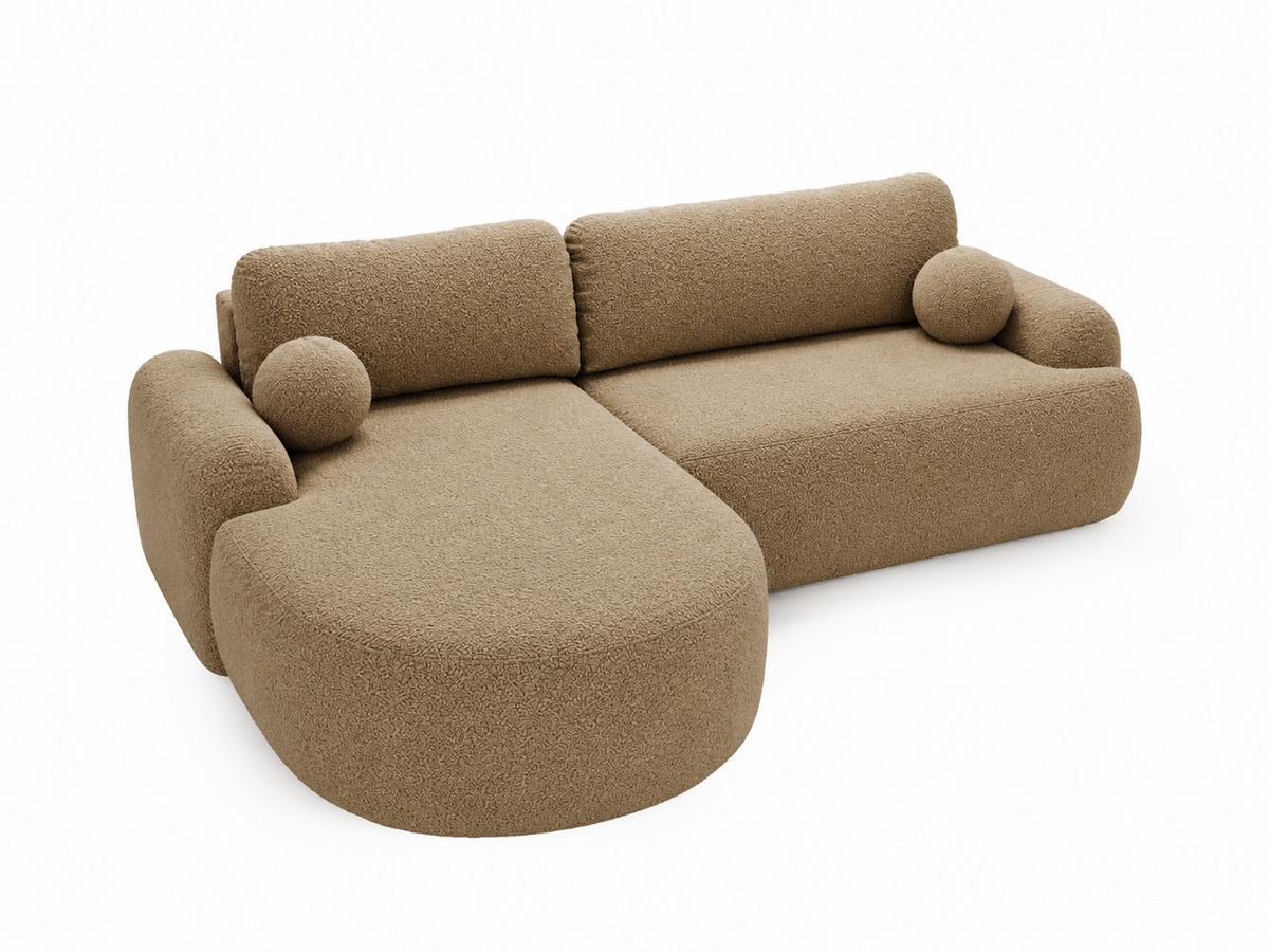 ECKSOFA Aurio Hellbraun Links - Hellbraun, Holz/Textil (177/261cm) - Graingold