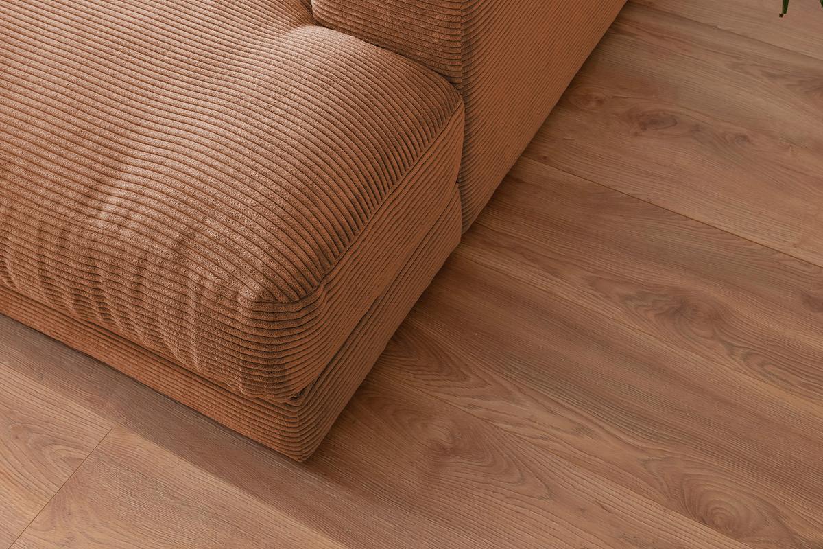 BIG SOFA MIT TABLETT MADELINE Braun Cord - Schwarz/Braun, Kunststoff/Textil (290/85/170cm) - KAWOLA