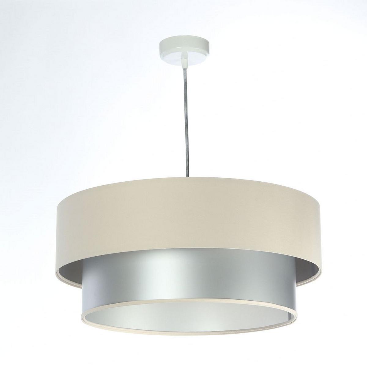 HÄNGELEUCHTE Silber 40/20 cm - Beige/Silberfarben, Kunststoff (40/1/20cm) - ONZENO