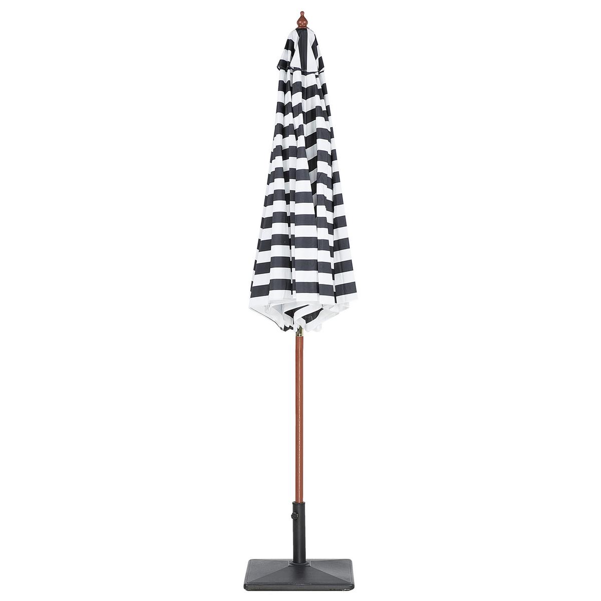 SONNENSCHIRM schwarz/weiß 260 cm Ferentillo - Schwarz/Weiß, Textil (260/260cm) - Beliani