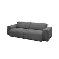 SOFA RANI Anthrazit Cord - Anthrazit/Schwarz, Kunststoff/Textil (256/71/101cm) - KAWOLA