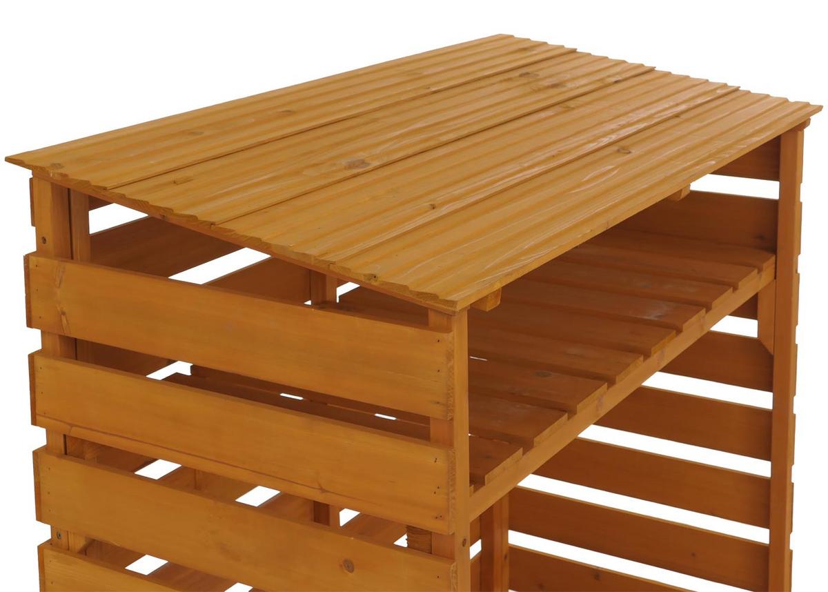 BRENNHOLZLAGER Beige - Beige, Holz (122/121/61cm) - MCW