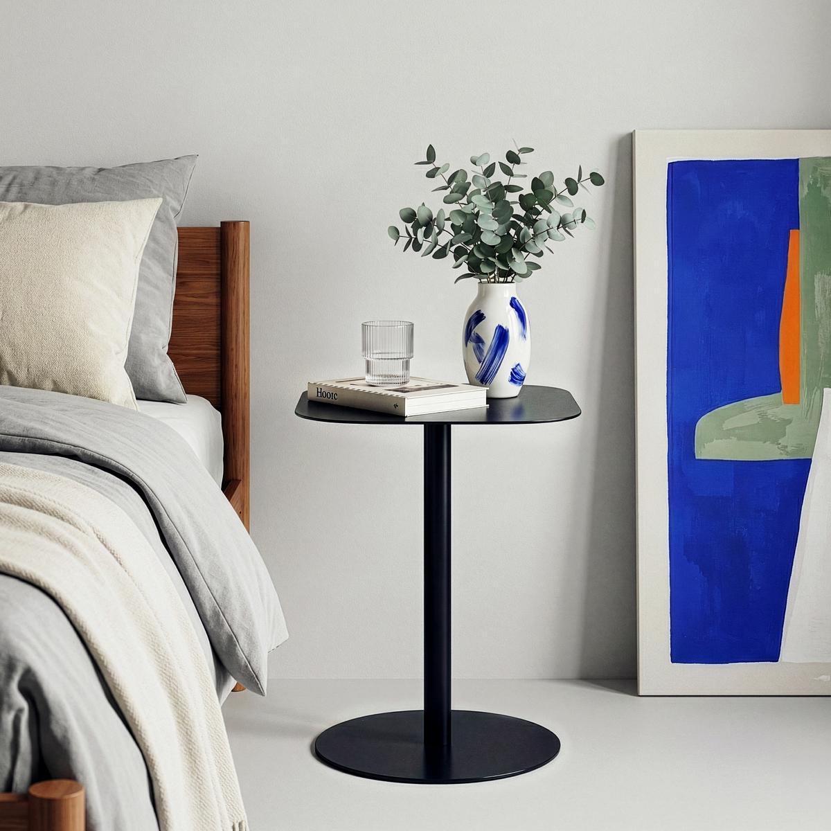 BEISTELLTISCH Nastätten - Schwarz, Metall (40/40/50cm) - [en.casa]