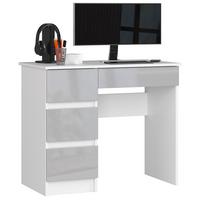 SCHREIBTISCH Weiß, Metallisch Glanz 77/90/50 - Weiß, Holzwerkstoff (124/52/77cm) - RAUMHIRSCH FURNITURE