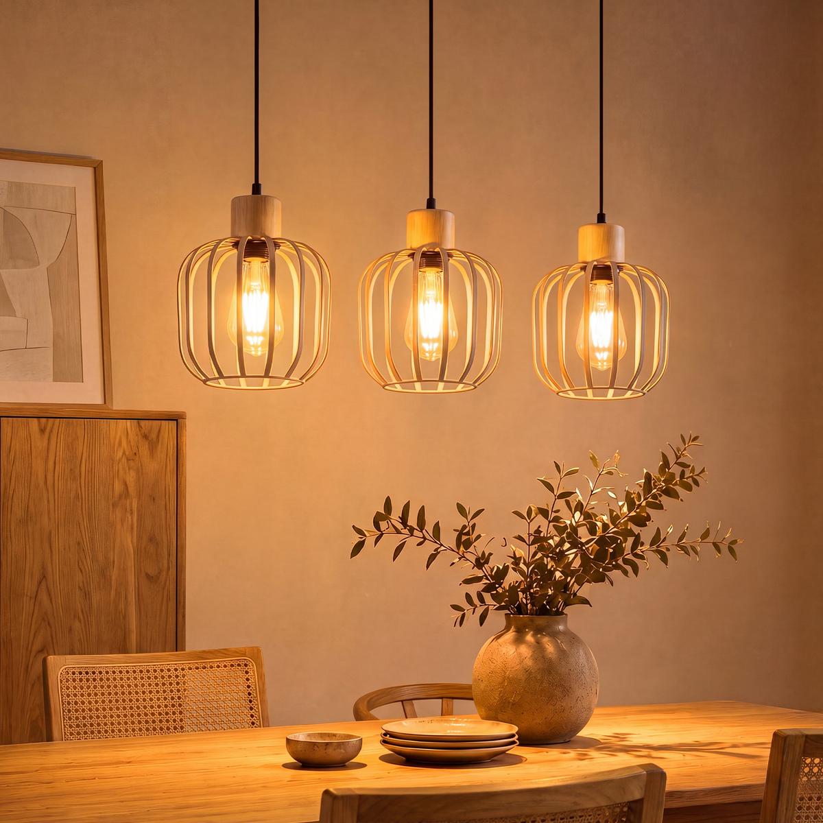 PENDELLEUCHTE Grythvin 62/18/145 cm - Grau, Holz/Metall (62/18/145cm) - ZMH