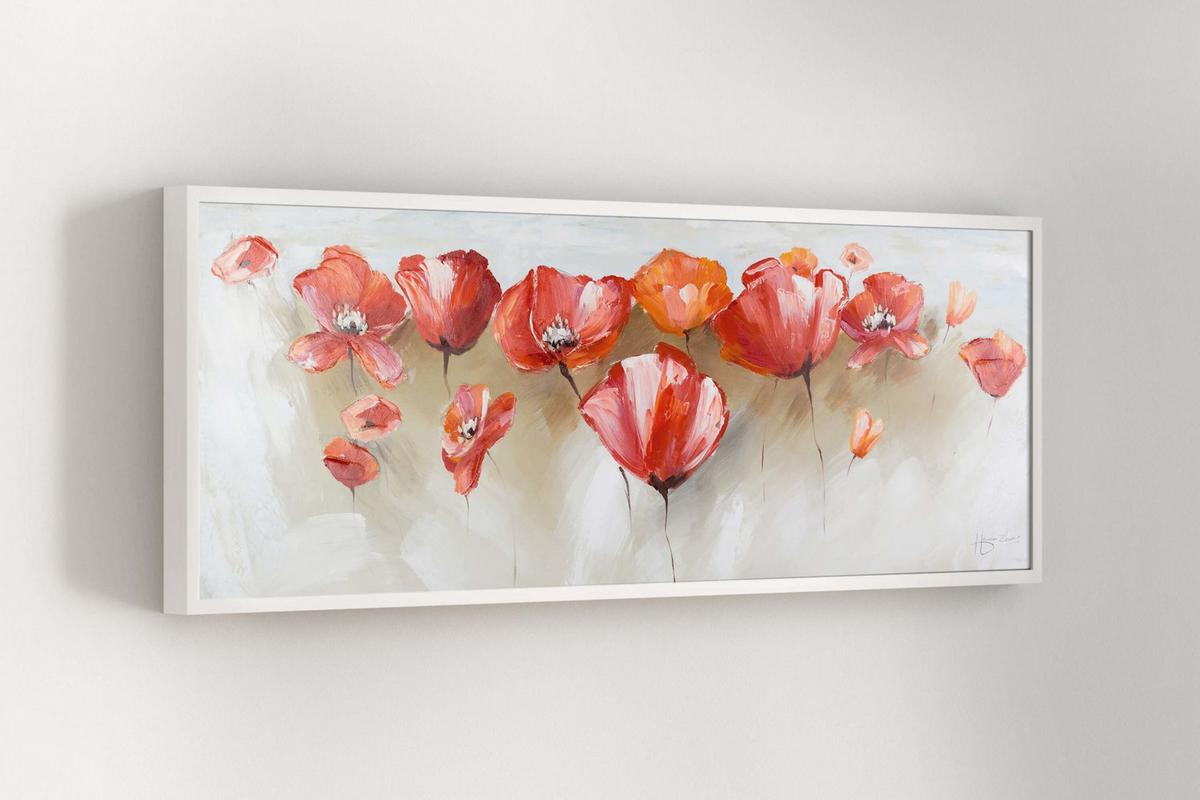 ÖLGEMÄLDE 150/50 cm - Rot, Holz/Textil (150/50cm) - KUNSTLOFT