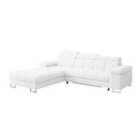 ECKSOFA mit Schlaffunktion Ottomane Links 271x203x79 Weiß Bouclé - Weiß, Holzwerkstoff/Textil (271/203cm) - ALTDECOR