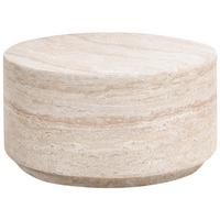 BEISTELLTISCH Travertinoptik Asierio - Beige, Naturmaterialien (70/70/37cm) - Beliani