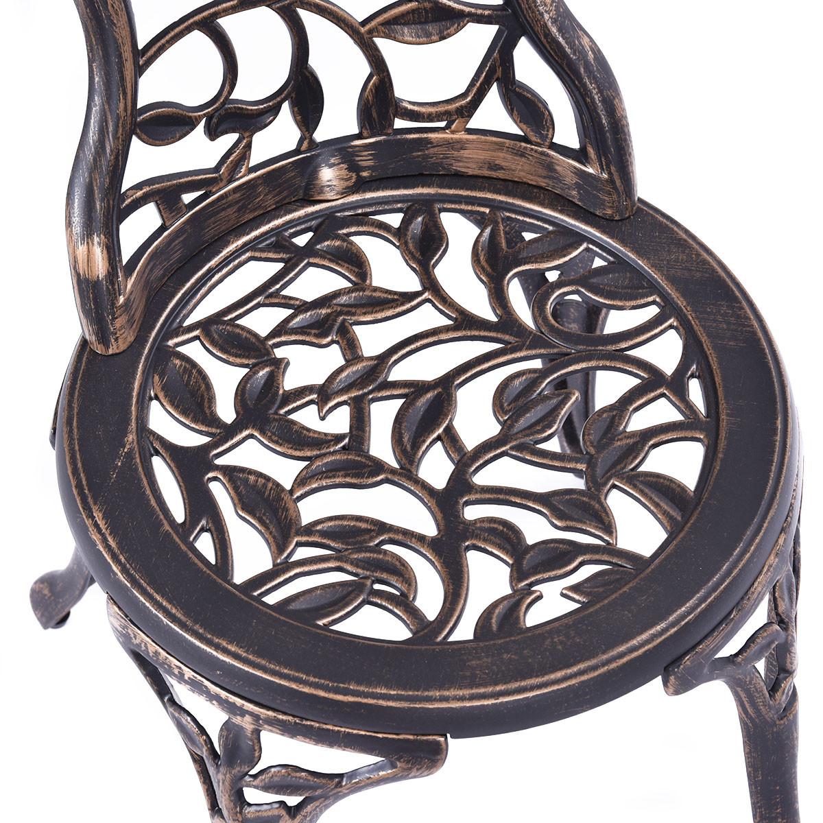 SITZGRUPPE Antik Bistroset Balkonset Kupfer(3-teilig) - Kupferfarben, Metall - COSTWAY