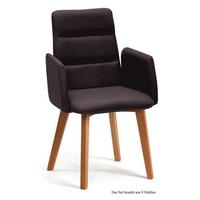 ARMLEHNSTUHL (8er-Set) Darelle 52x92x60 Eiche geölt/Espresso - Eichefarben/Dunkelbraun, Kunststoff (60/92/52cm) - 58aufmkessel