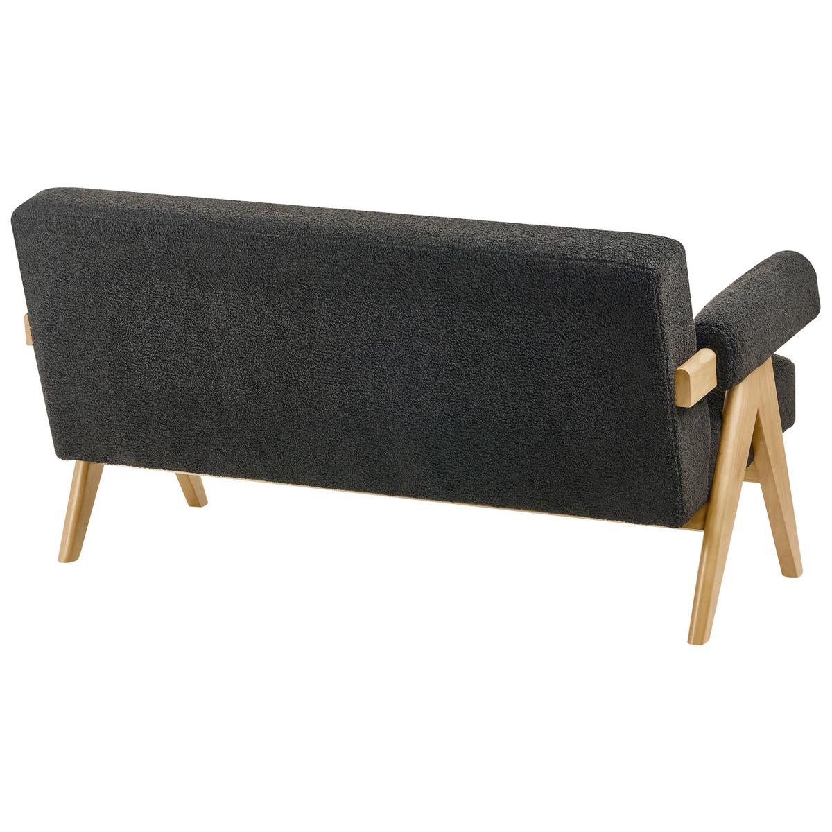SOFA-SET Bouclé Schwarz/Hellbraun Tamre - Schwarz/Braun, Textil (148/79/78cm) - Beliani