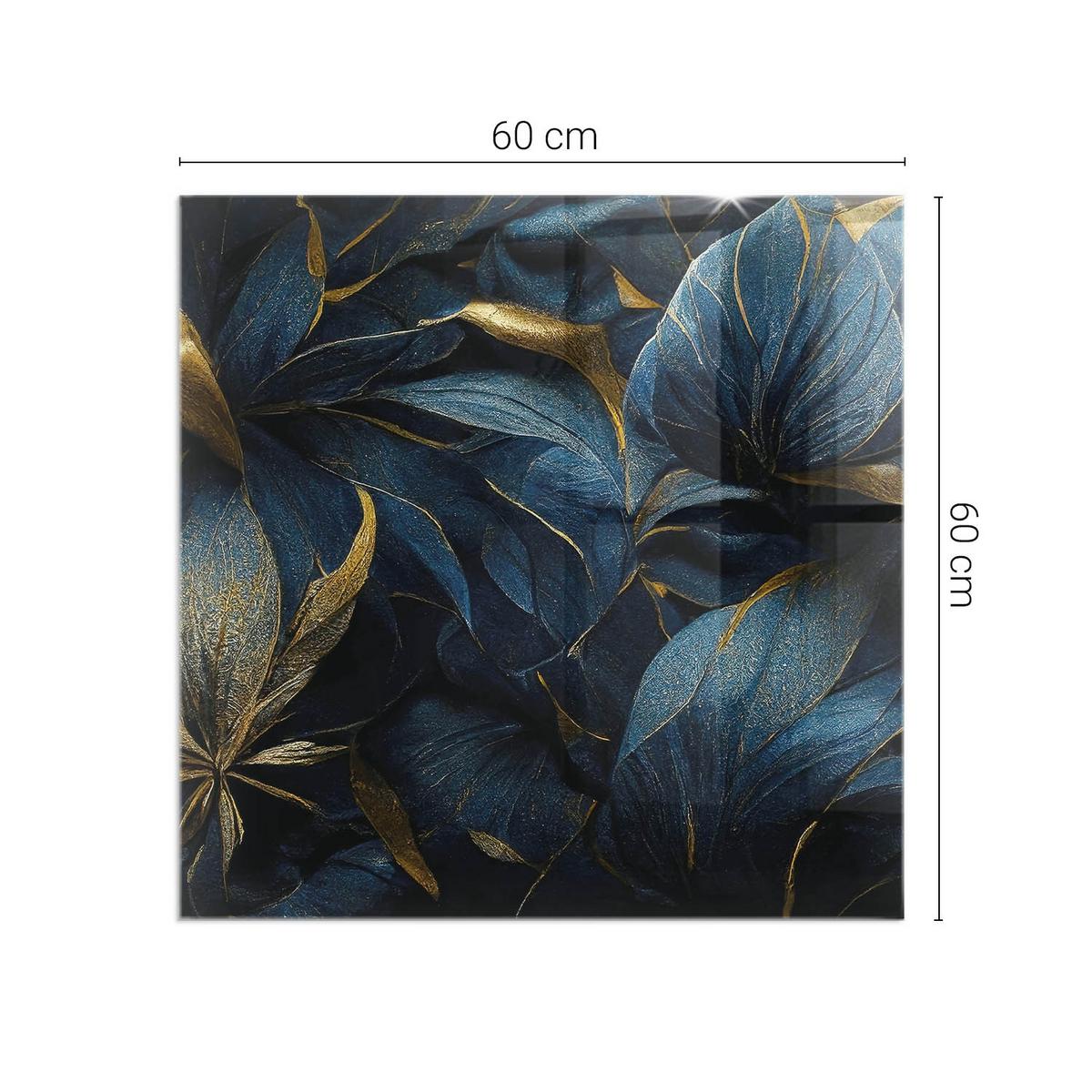 GLASPLATTE für Kamin 60x60 cm - Dunkelblau, Glas (60/60/0.4cm) - TULUP