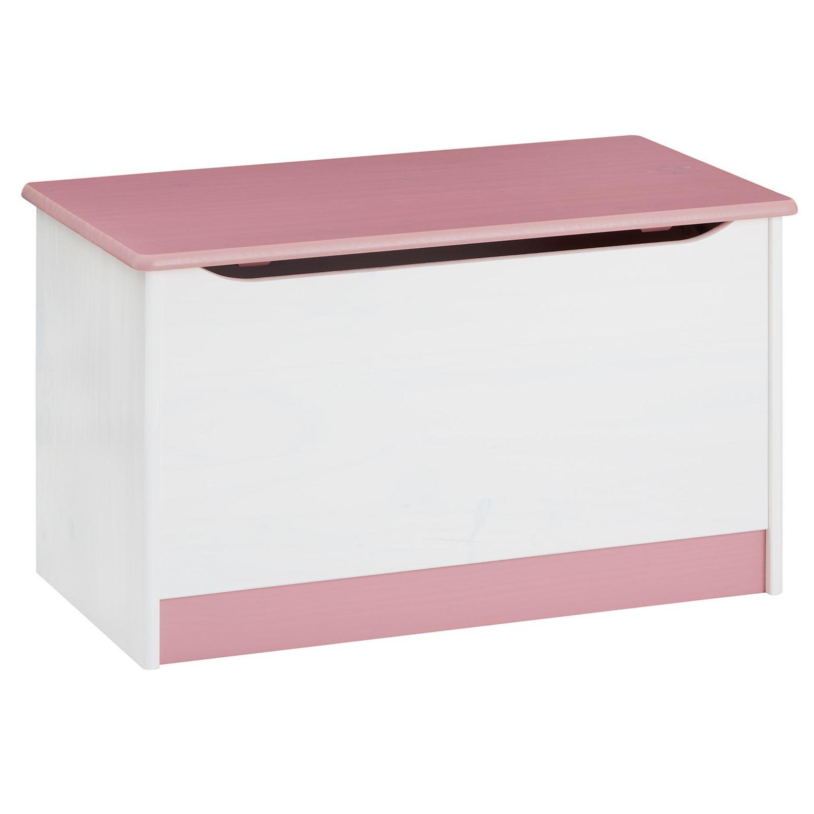 SPIELZEUGTRUHE HANNAH weiß/rosa - Weiß/Rosa, Holz (73/45/40cm) - IDIMEX