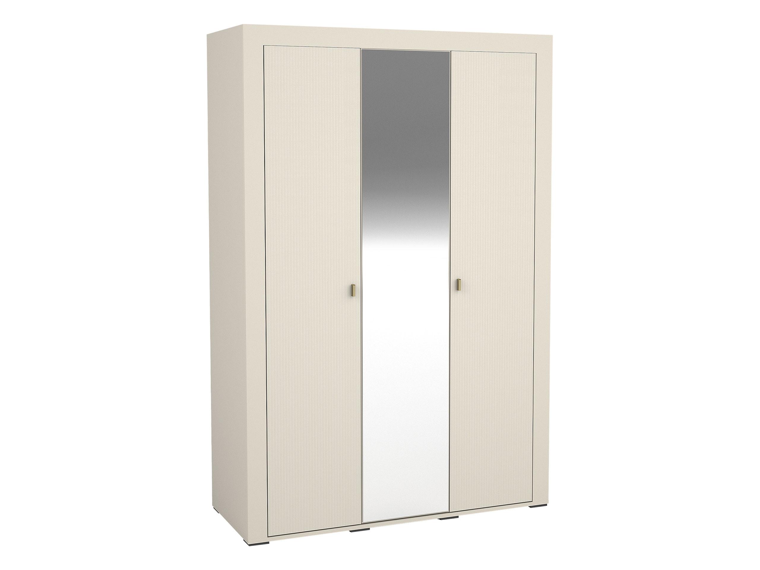 KLEIDERSCHRANK Mossa 3D MO02 - Kaschmir/Goldfarben, Holzwerkstoff/Kunststoff (138/206/56cm) - MIRJAN24