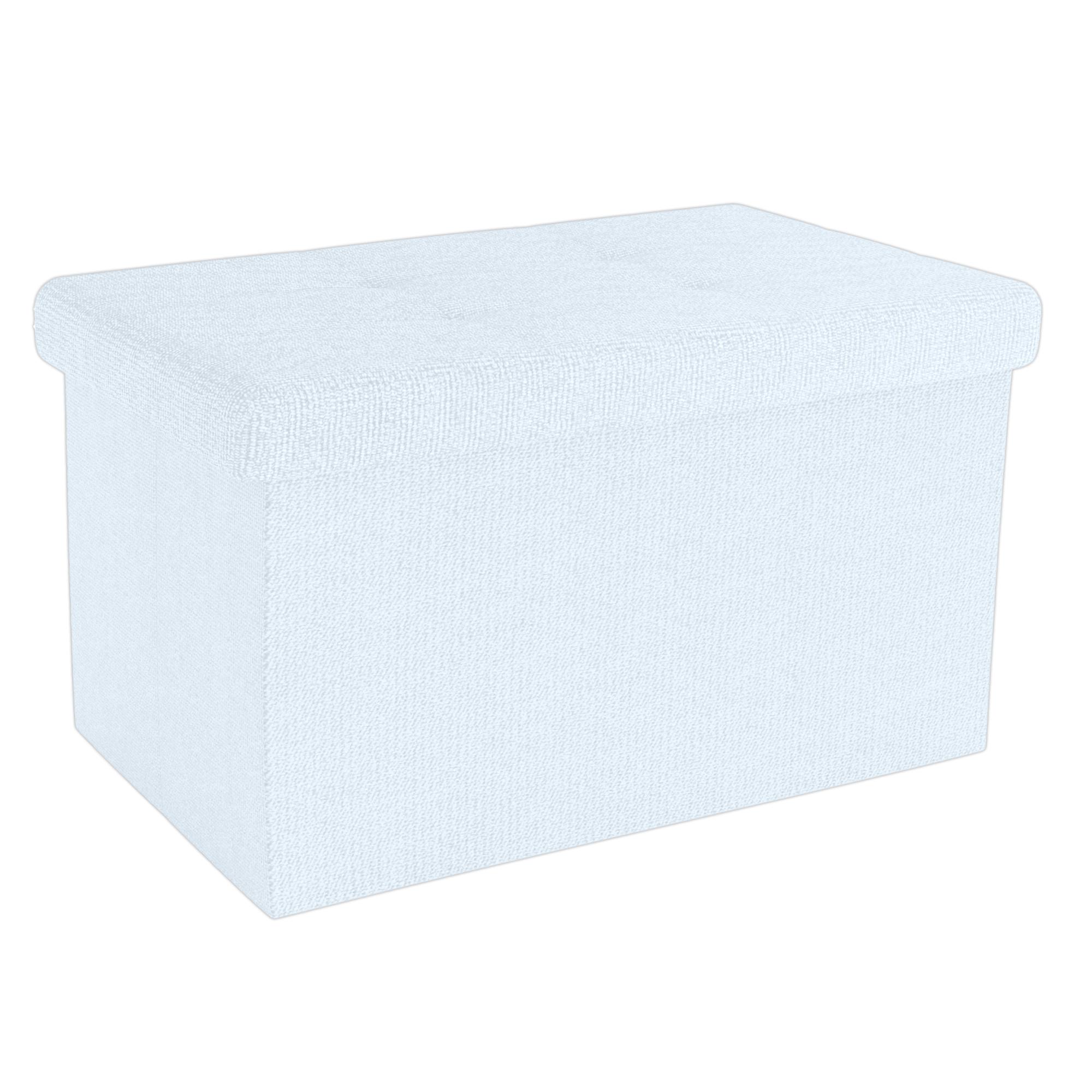 SITZBANK Faltbar mit Stauraum 49/30/30 cm (Weiß) - Weiß, Textil (30/30/49cm) - Intirilife