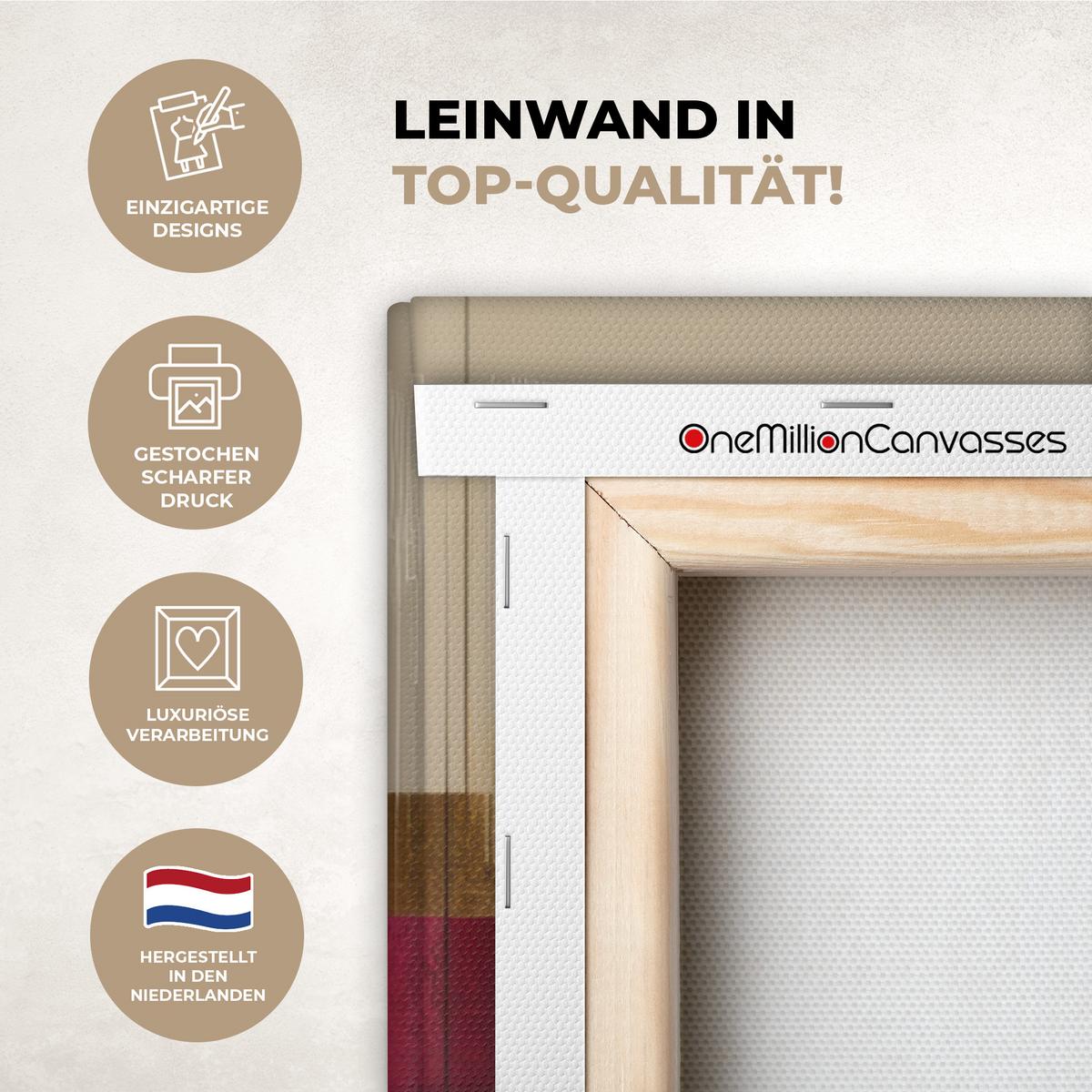 LEINWANDBILD Abstrakt - Formen - Beige - Texturen Groß 140x90 cm - Beige, Textil (140/90cm) - MuchoWow