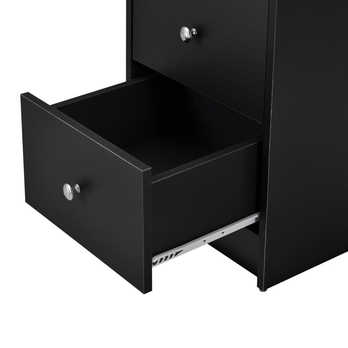 SCHREIBTISCH Lemberg - Schwarz, Holzwerkstoff (49/120/72cm) - [en.casa]