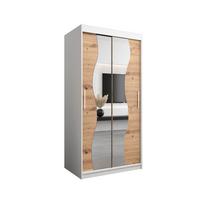SCHWEBETÜRENSCHRANK 200/100/62 2-türig - Silberfarben/Eiche Artisan, Holz/Kunststoff (100/200/62cm) - MÖBEL KRYSPOL