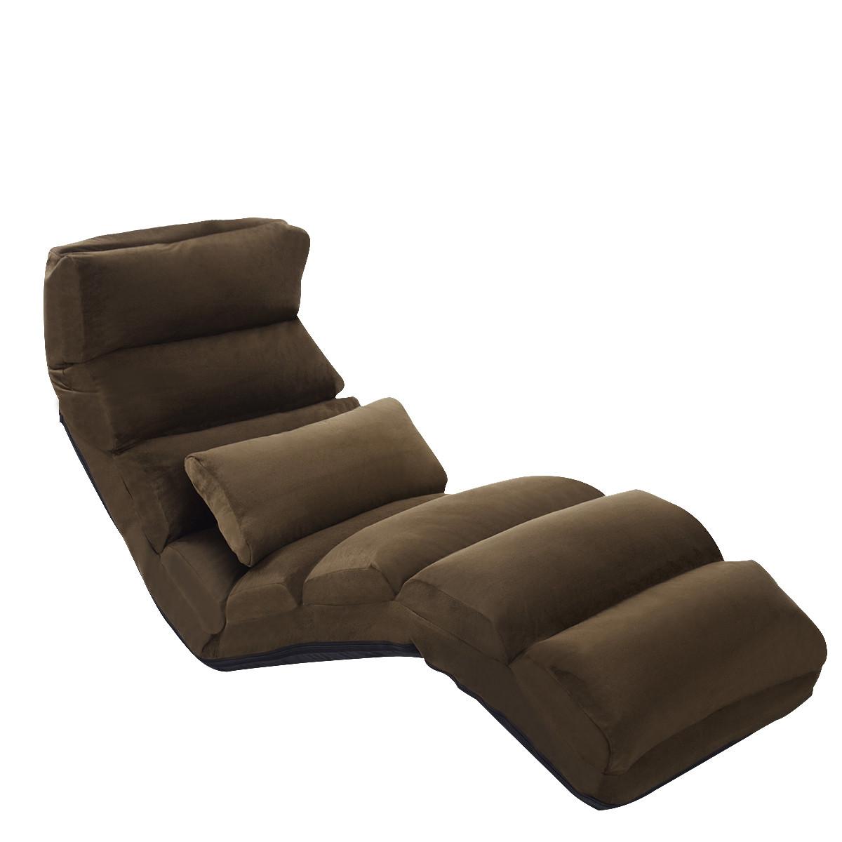 BODENSTUHL 5-Fach einstellbar Braun - Braun, Leder (175/20/55cm) - COSTWAY