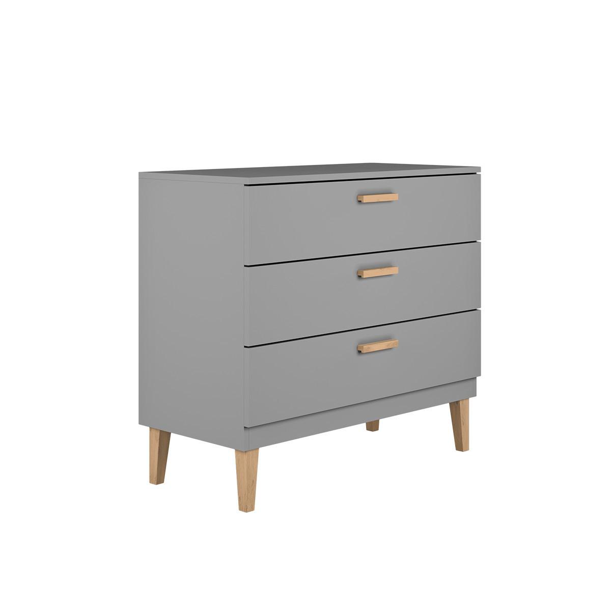 BABYZIMMER 2-teilig Kubi Grau - Grau, Holzwerkstoff (100/47/90cm) - Petits-meubles