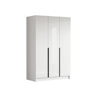 KLEIDERSCHRANK Calia I - Weiß Hochglanz/Schwarz, Holzwerkstoff/Metall (150/215/58cm) - MIRJAN24