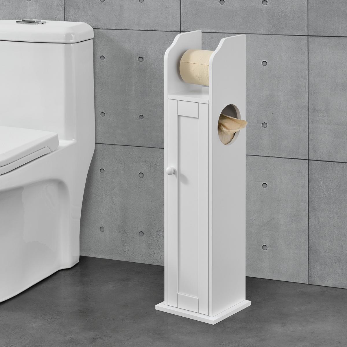 TOILETTENPAPIERHALTER - Weiß, Holzwerkstoff (20/78/18cm) - [en.casa]