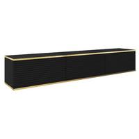 TV-HÄNGEBOARD Mucalma Schwarz mit geriffelten Fronten 175 cm - Schwarz, Holzwerkstoff (175/30/32cm) - Selsey