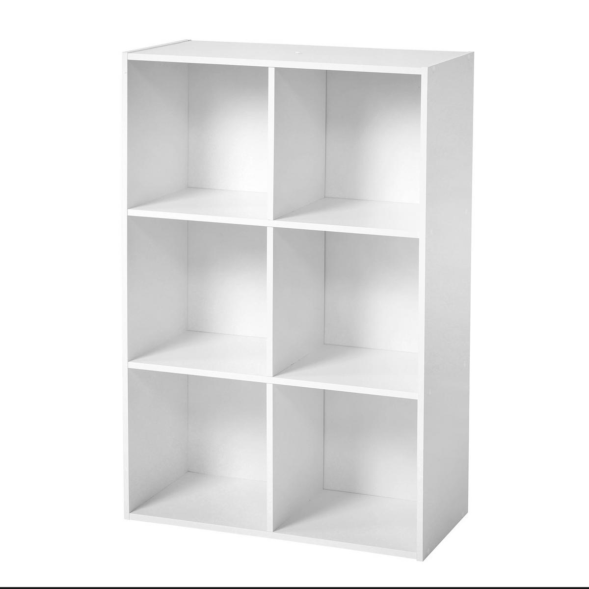REGAL mit 6 Fächern - H91,5 x L61,5 cm - Weiß, Holzwerkstoff (29.5/91.5/31cm) - Calicosy