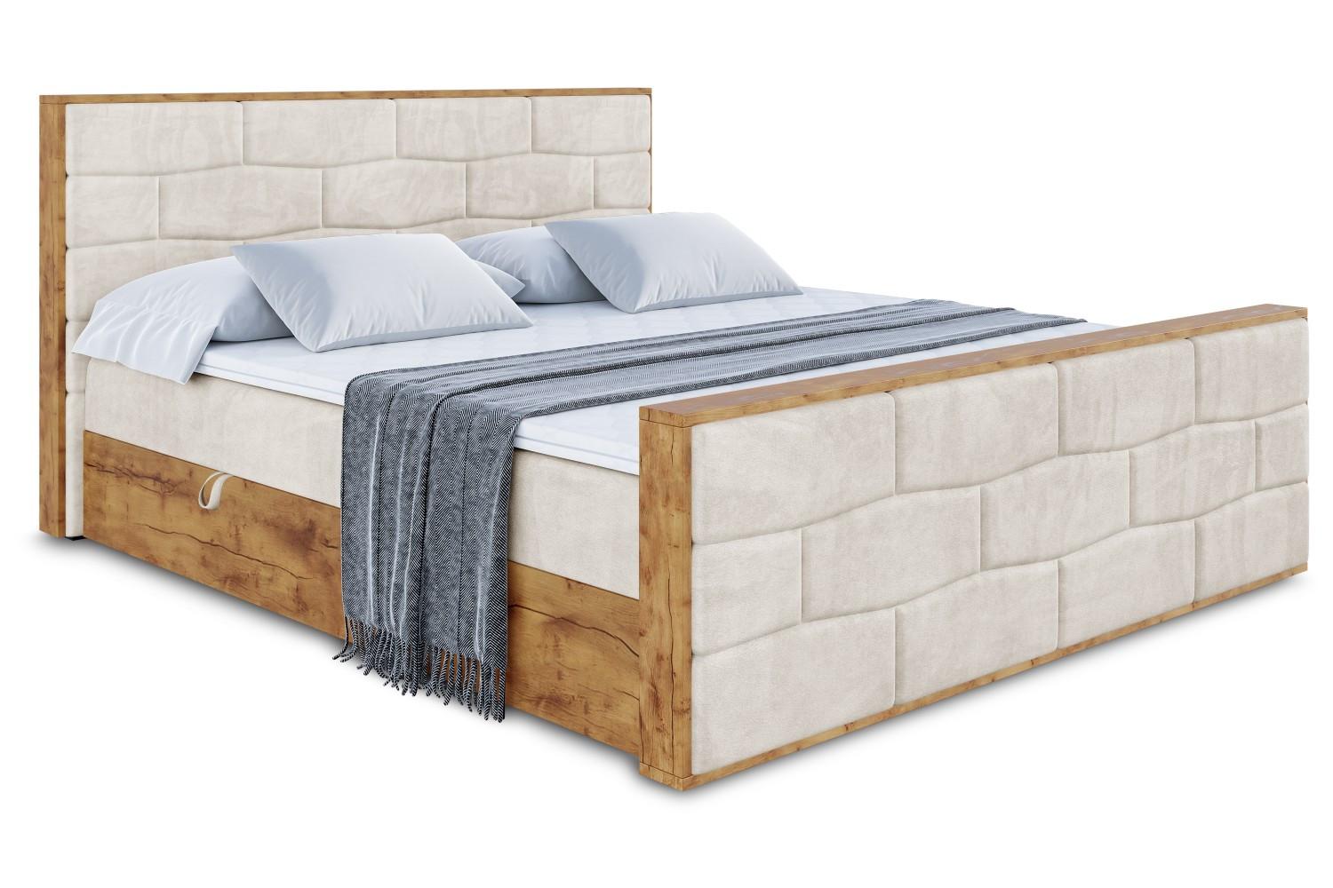 BOXBETT mit Matratze H3 und Lattenrost - LOLLI8-Z - 160x200 - Beige Casablanca - Beige, Holzwerkstoff (160/200cm) - ALTDECOR