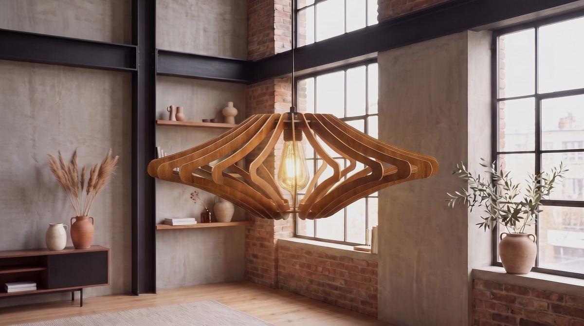 HÄNGELAMPE ALZETTE Walnuss Dekor Holz - Nussbaumfarben, Holz (59/59/55cm) - KAWOLA