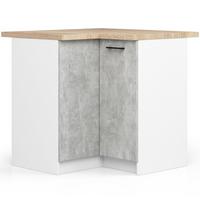 UNTERSCHRANK Weiß, Beton 85/90/46 - Hellgrau/Weiß, Holzwerkstoff (90/85/46cm) - RAUMHIRSCH FURNITURE