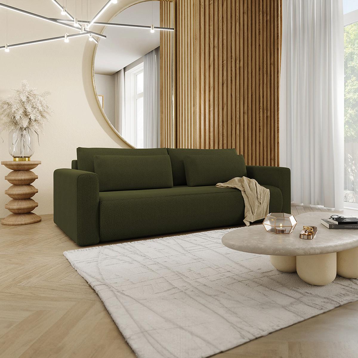 SOFA Evy 3 Sitzplätze Grün - Grün, Holz (238/82/105cm) - Petits-meubles