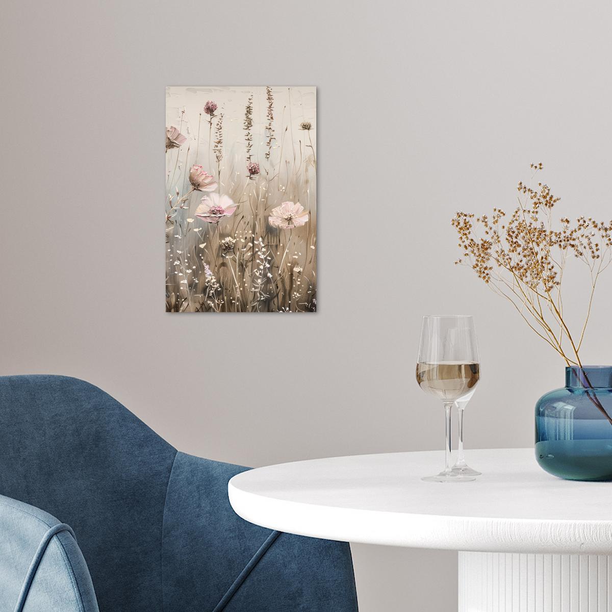 POSTER Blumen - Rosa - Modern - Beige Room Decor 20x30 cm - Beige, Papier (20/30/0.1cm) - MuchoWow