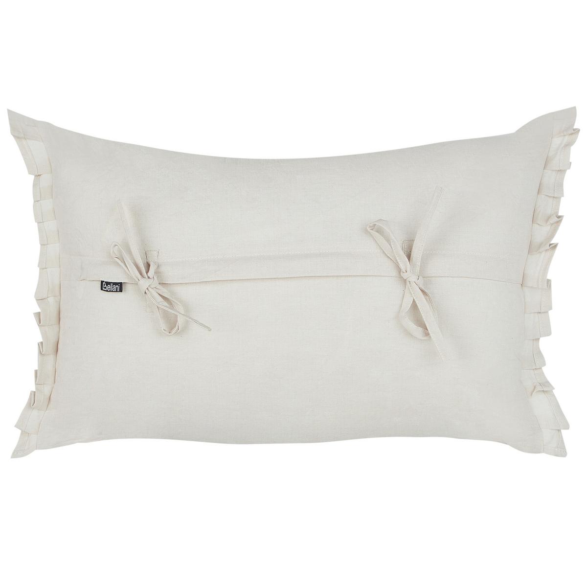 DEKOKISSEN 2er-Set Cremeweiß 45/30 cm Sassafras - Weiß, Textil (45/30cm) - Beliani