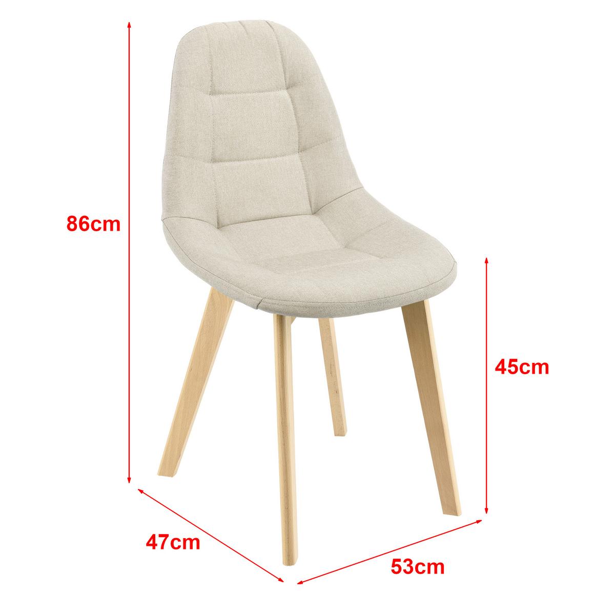 ESSZIMMERSTUHL Kopparberg 2er-Set - Beige, Textil (53/86/47cm) - [en.casa]