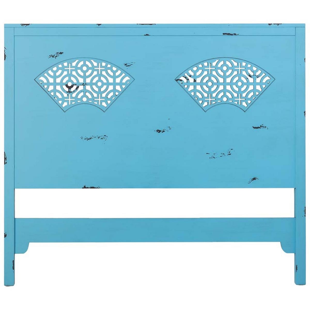 KOPFTEIL aus Holz und Gitter, 150x5x130cm - Blau, Holz (150/130/5cm) - Wanderlust