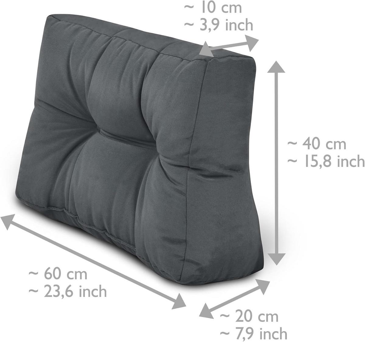 PALETTENKISSEN ECO Style Sitz 120x80x15cm Graphitgrau + Rücken (2tlg) - Dunkelgrau, Textil (80/15/120cm) - Beautissu 