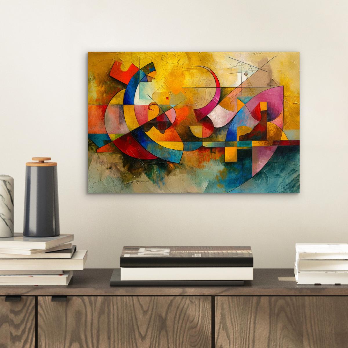 METALLBILD Kunst - Abstrakt - Modern 30x20 cm - Gelb, Metall (30/20cm) - MuchoWow
