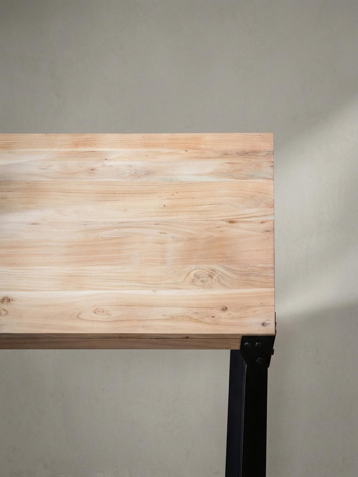 ESSTISCH Massivholz Metall Rechteckig Industrial, Akazie 120x60x76 cm - Schwarz/Akaziefarben, Holz/Metall (60/120/76cm) - KADIMA DESIGN