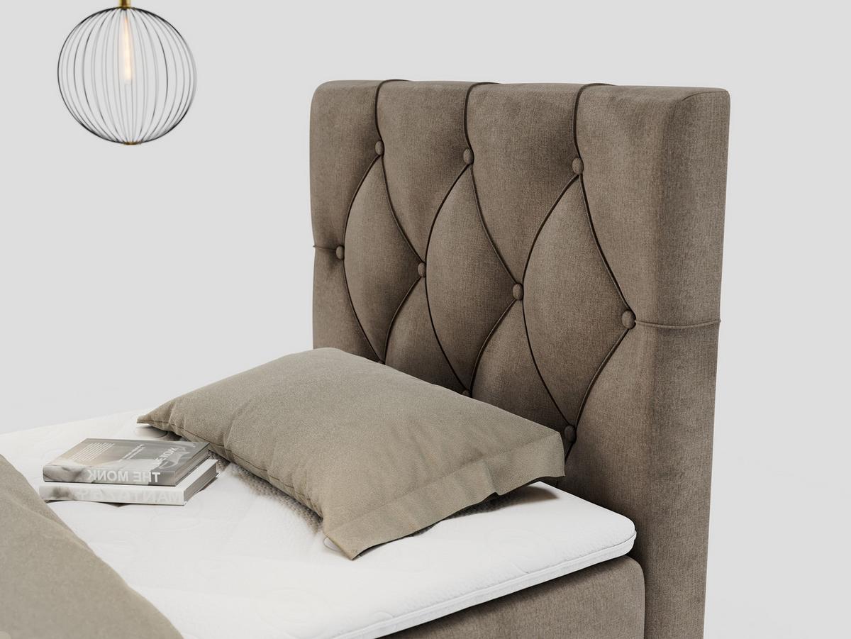 BOXBETT ALDA 90/200 Braun Velvet - H3 - Rechts Seite - Braun, Holz/Textil (90/200cm) - MKS