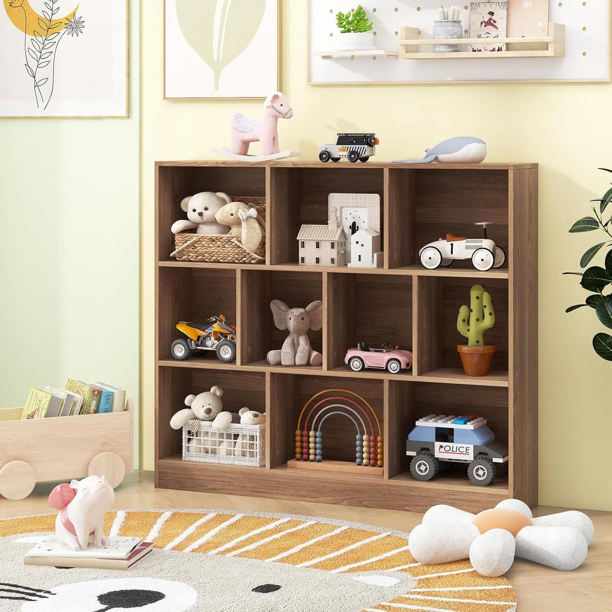 BÜCHERREGAL Braun - Braun, Holzwerkstoff (120/104/24cm) - COSTWAY