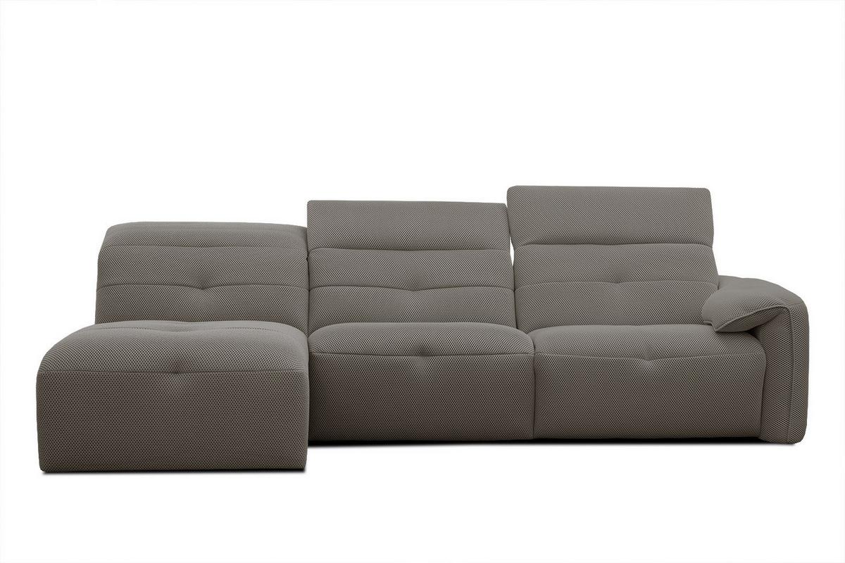 ECKSOFA TRENTO 4-Sitzer mit 1 Relaxfunktion, braun - Schwarz/Braun, Holzwerkstoff/Kunststoff (165/262cm) - Wozimo