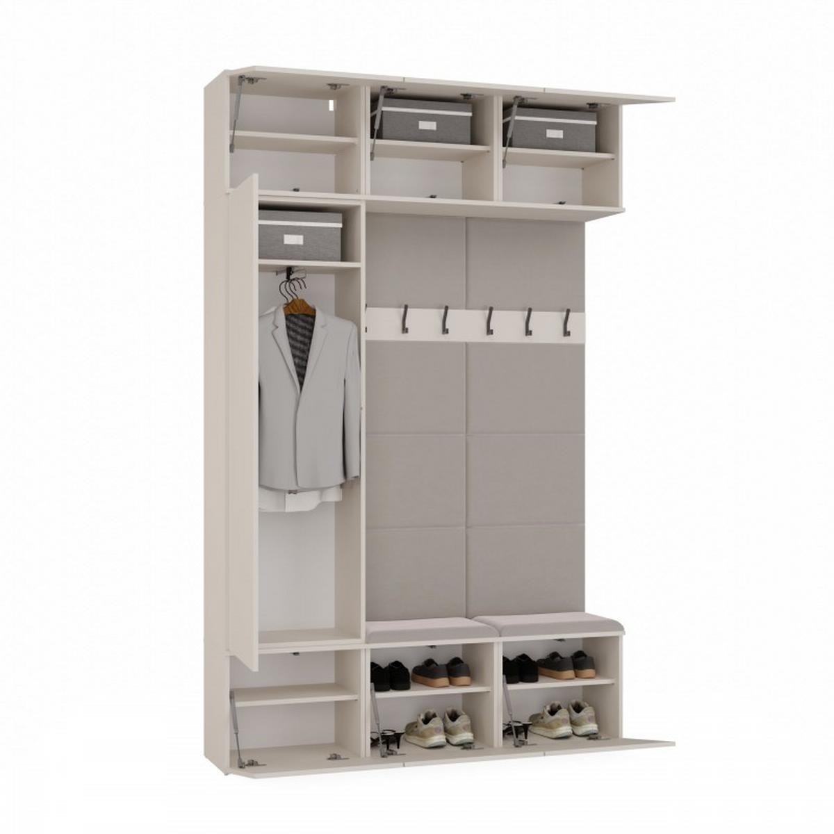 GARDEROBENSCHRANK modern, Schrank Set Kleiderschrank - Schuhschrank Kaschmir 150/238/35 - Kaschmir, Holzwerkstoff (150/238/35cm) - RAUMHIRSCH FURNITURE