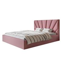BETT 140x200 - Polsterbett mit Bettkasten und Metallrahmen - Modern Betten - Weicher Jasminstoff - Kollektion Denver, Rosa - Pink, Holz/Textil (140/200cm) - Alpi-Möbel