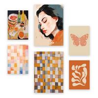 POSTER Set Mit 6 Charmante Frau A3 & A4 Rahmenlos - Klar, Papier (29/3cm) - Nacnic