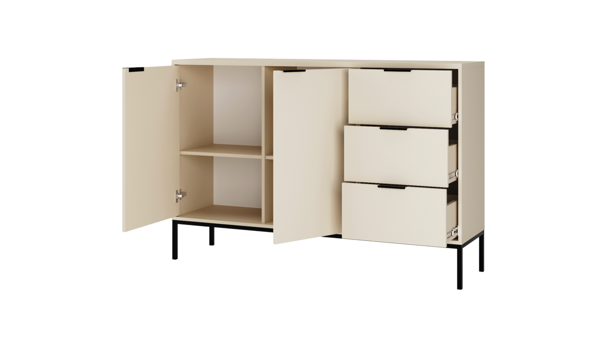 KOMMODE Austin 40/100,4/150 - Kaschmir/Schwarz, Holzwerkstoff (40/100/150cm) - RAUMHIRSCH FURNITURE