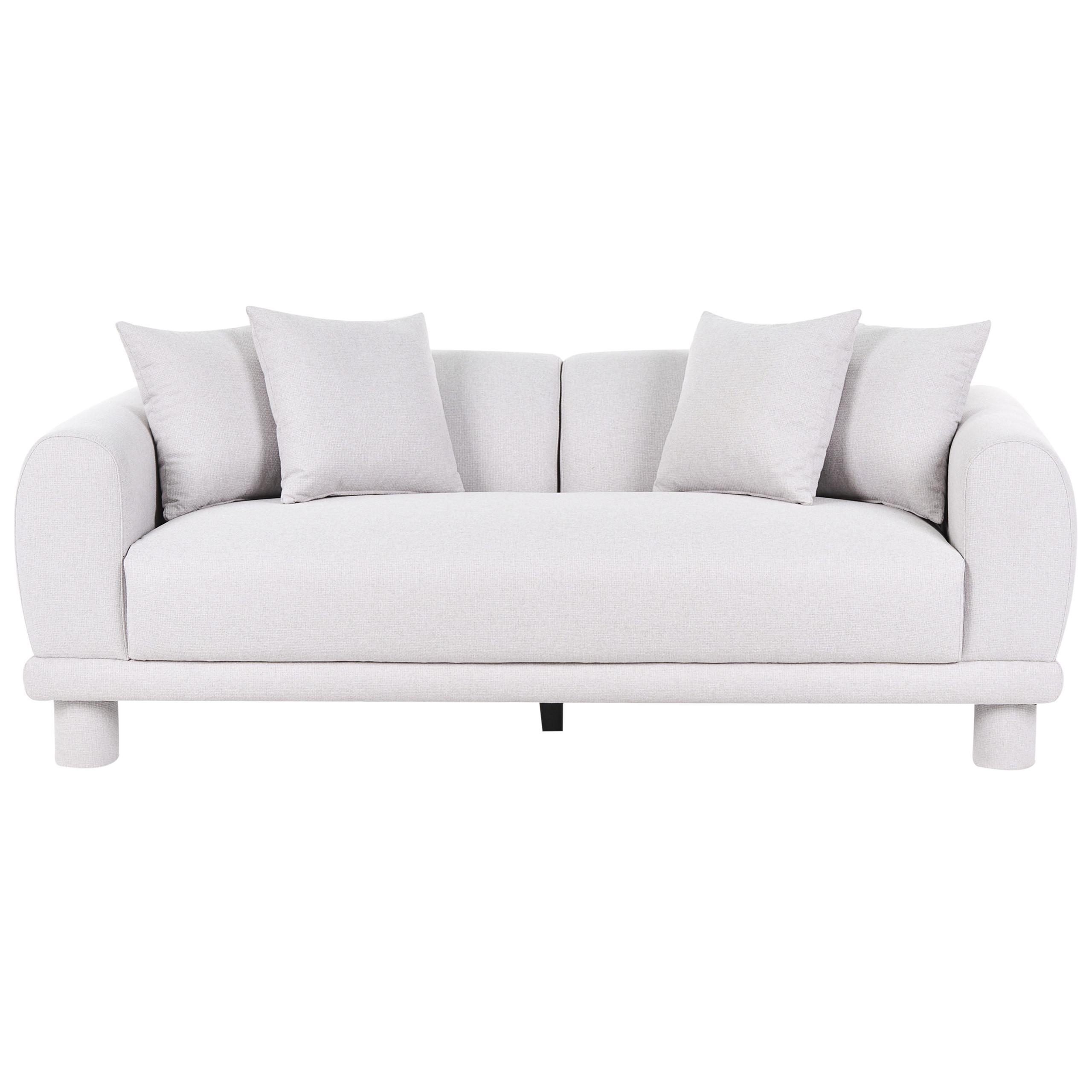 3-SITZER-SOFA Stoff Hellgrau Pori - Hellgrau, Textil (202/74/93cm) - Beliani