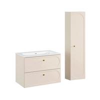 BADMÖBEL 80.2cm Sanae 2er-Set Sandbeige - Beige, Holzwerkstoff (80.2/57/46cm) - Petits-meubles