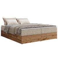 BOXBETT WOOD ZERO 160/200 - Beige Struktur - H4 - Topper T25 - Beige, Textil (160/200cm) - MKS