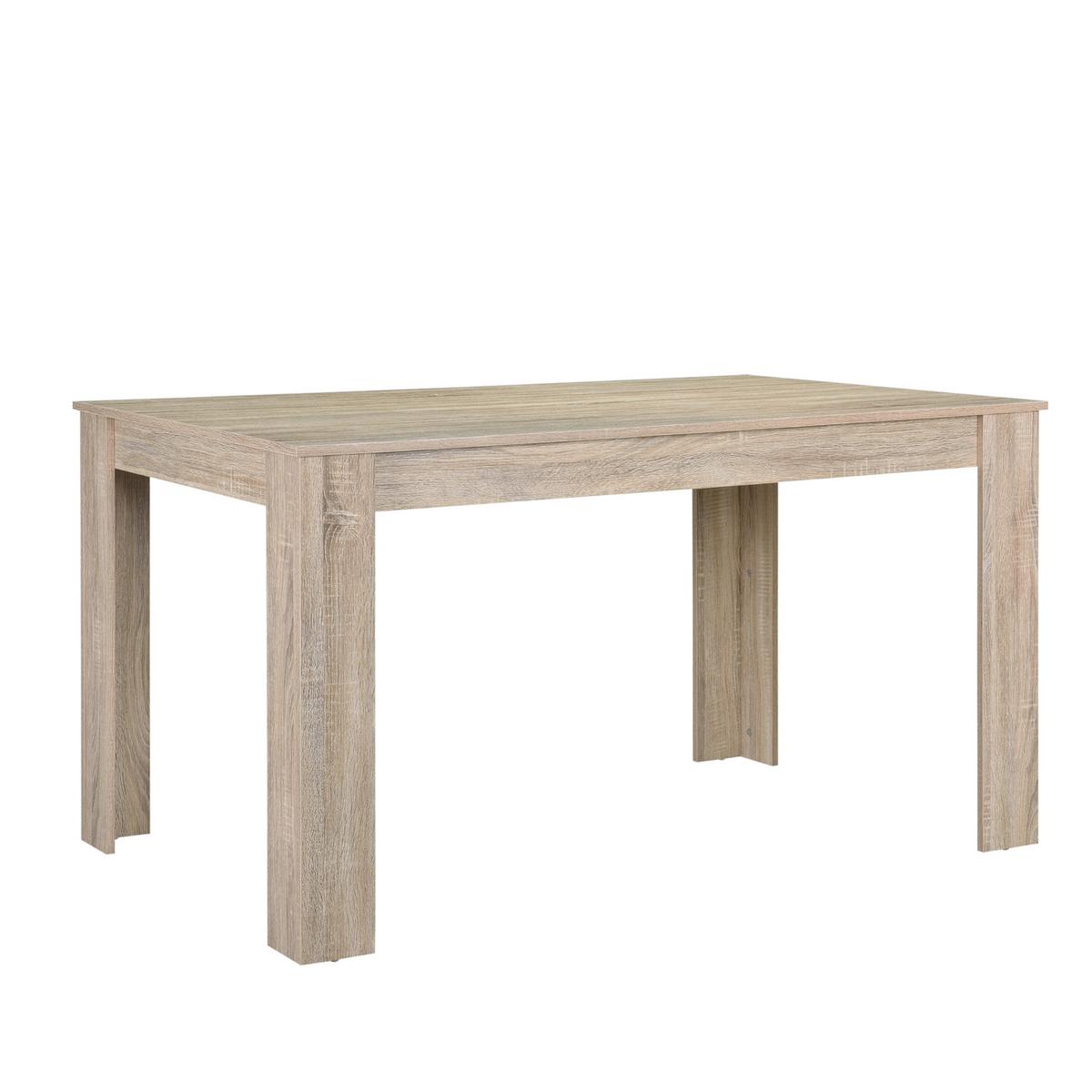 ESSTISCH Nora - Eichefarben, Holzwerkstoff (90/140/77cm) - [en.casa]
